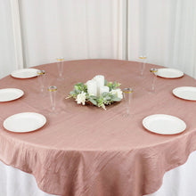72 Inch x 72 Inch Dusty Rose Square Accordion Crinkle Taffeta Table Overlay