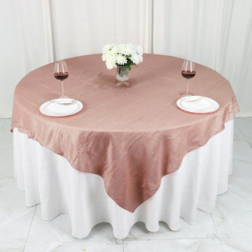 Enhance Your Table Setting with the Crinkle Taffeta Tablecloth Topper