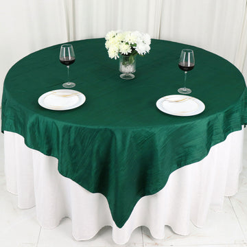 Dress Up Your Event Tables with the Hunter Emerald Green Square Tablecloth Overlay