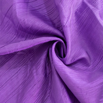 Luxurious Tabletop Enhancement with the Purple Accordion Crinkle Taffeta Table Overlay