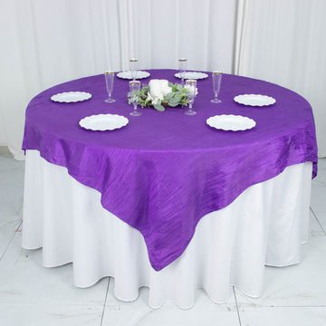Dress Up Your Tables with the Purple Accordion Crinkle Taffeta Table Overlay