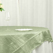 Crinkle Taffeta Sage Tablecloth Topper Square Overlay 72X72 Inch