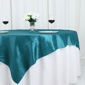 Enhance Your Table Setting with the Crinkle Taffeta Tablecloth Topper