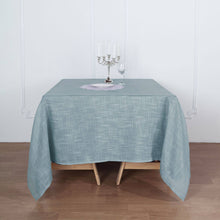 72 Inch x 72 Inch Dusty Blue Wrinkle Resistant Linen Square Table Overlay With Slubby Texture