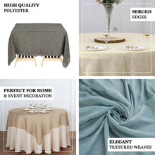 72 Inch x 72 Inch Natural Square Table Linen Overlay Wrinkle Resistant With Slubby Texture