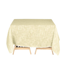 Ivory Square Wrinkle Resistant Linen Table Overlay 72 Inch x 72 Inch With Slubby Texture