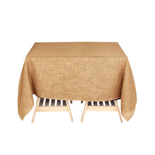 Natural SquareWrinkle Resistant Linen Table Overlay 72 Inch x 72 Inch With Slubby Texture