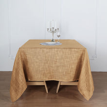 72 Inch x 72 Inch Natural Square Wrinkle Resistant Linen Table Overlay With Slubby Texture