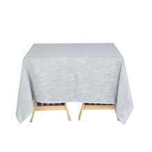 72 Inch x 72 Inch Silver Square Table Overlay Wrinkle Resistant Linen With Slubby Textured Finish