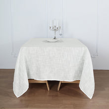 72 Inch x 72 Inch White Wrinkle Resistant Linen Square Table Overlay With Slubby Texture