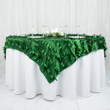 Taffeta Table Overlay Green 3D Leaf Petal 72X72 Inch