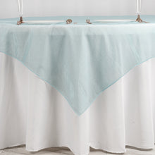 Light Blue Square Organza Table Overlay 72 Inch x 72 Inch