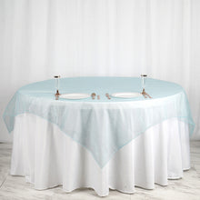 72 Inch x 72 Inch Square Table Overlay In Light Blue Organza