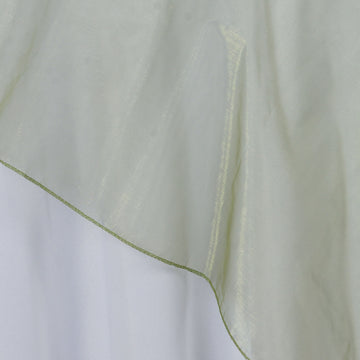 Versatile and Timeless: The Olive Green Organza Square Table Overlay
