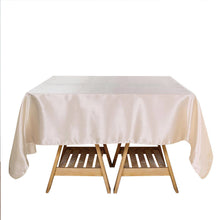 Square Seamless Satin Beige Table Overlay 72 Inch x 72 Inch