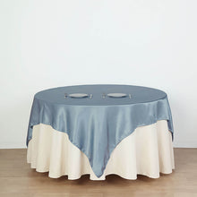 Seamless Satin Tablecloth Overlay 72 Inch x 72 Inch in Dusty Blue Square Color