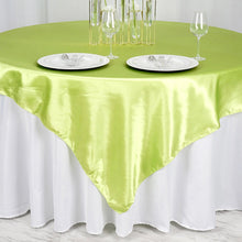 Seamless Satin Apple Green Square Tablecloth Overlay 72 Inch x 72 Inch#whtbkgd