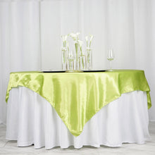 Apple Green Seamless Satin Square Tablecloth Overlay 72 Inch x 72 Inch