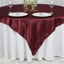 Seamless Satin Burgundy Square Tablecloth Overlay 72 Inch x 72 Inch