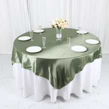 Eucalyptus Sage Green 72 Inch X 72 Inch Seamless Satin Square Table Overlay