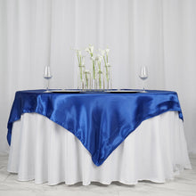 Royal Blue Seamless Satin Square Tablecloth Overlay 72 Inch x 72 Inch