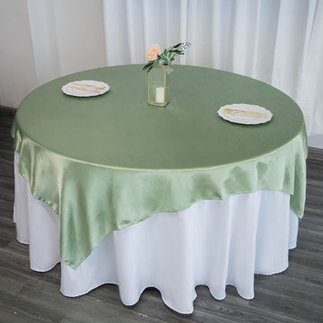 Elevate Your Event Decor with the Sage Green Satin Tablecloth