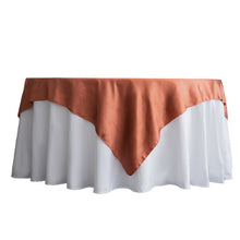 72 Inch By 72 Inch Terracotta Square Tablecloth Overlay In Seamless Satin