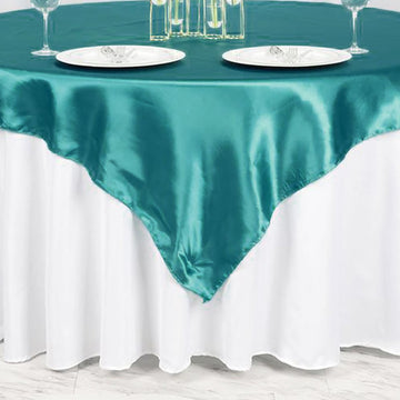 Elevate Your Event with a Turquoise Satin Overlay
