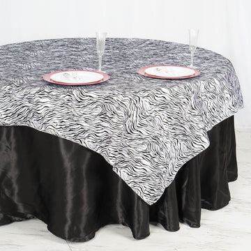 Vibrant and Textured Taffeta Square Table Overlay