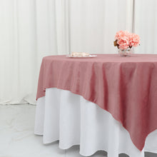 Premium Velvet 72 Inch x 72 Inch Square Table Overlay in Dusty Rose Color