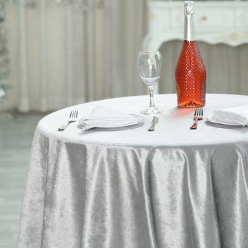 Transform Your Tablescapes with the Silver Premium Soft Velvet Table Overlay