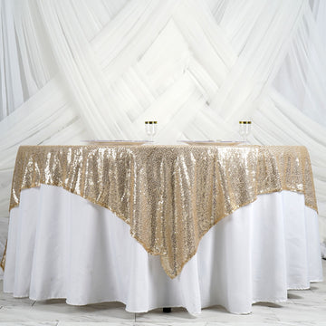 Enhance Your Event Decor with a Sparkling Sequin Table Overlay