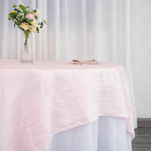 Rose Gold Accordion Crinkle Taffeta 90 Inch By 90 Inch Square Table Overlay