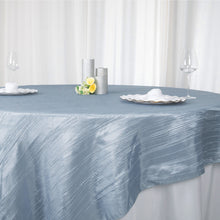 Dusty Blue Square Accordion Crinkle Taffeta Table Overlay 90 Inch x 90 Inch