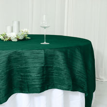 Hunter Emerald Green 90 Inch x 90 Inch Rectangle Accordion Crinkle Taffeta Table Overlay  