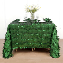 Square Table Topper 90 Inch x 90 Inch Green Leaf Petal Taffeta