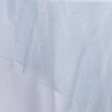Light Blue Sheer Organza Square Table Overlay 90 Inch x 90 Inch