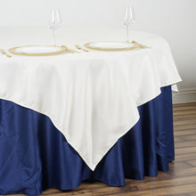 90 Inch Ivory Square Seamless Polyester Table Overlay