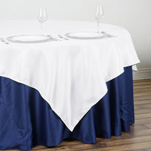 90 Inch White Square Seamless Polyester Table Overlay