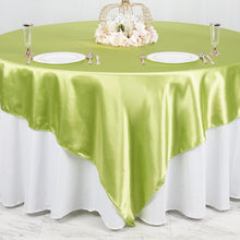 Apple Green Seamless Satin Square Tablecloth Overlay 90 Inch x 90 Inch