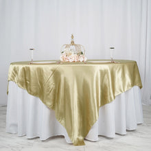 90 Inch x 90 Inch Square Champagne Seamless Satin Tablecloth Overlay