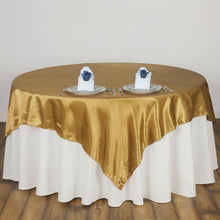Seamless Satin Gold Square Tablecloth Overlay 90 Inch x 90 Inch