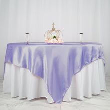 Lavender  Seamless Satin Square Tablecloth Overlay 90 Inch x 90 Inch