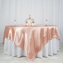 Dusty Rose Seamless Satin Square Tablecloth Overlay 90 Inch x 90 Inch