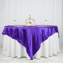 Seamless Satin Purple Square Tablecloth Overlay 90 Inch x 90 Inch