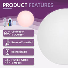 Light Up Ball With Remote Control 16 RGB 24 Inch