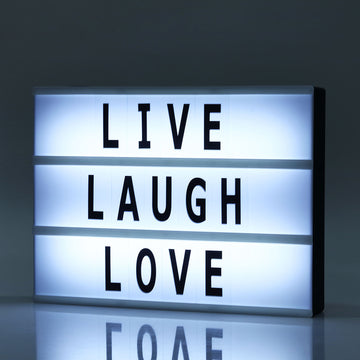 LED Light Box, A4 Cinema Marquee Sign Personalized - Cool White 192 Letters