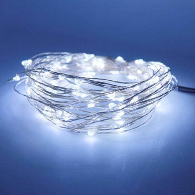 LED fairy lights on a wire, ideal for decorative lighting.