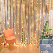 8 Mode 300 LED Warm White Icicle Curtain Fairy String Lights 10 Feet