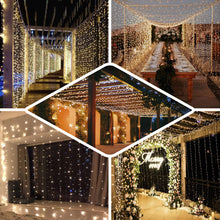 10 Feet Warm White 300 LED Icicle Curtain Fairy String Lights with 8 Modes